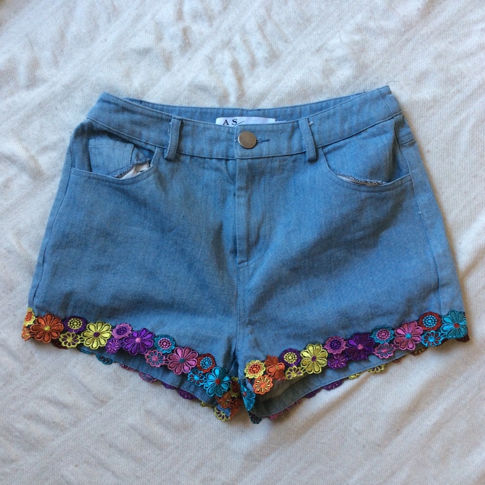 Women’s Embroidered Jean Shorts